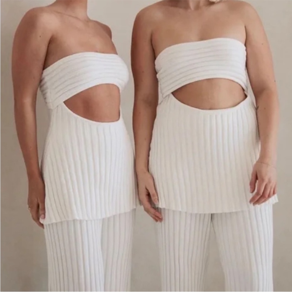 Sabo Skirt White Ribbed Set - Picture 3 of 3